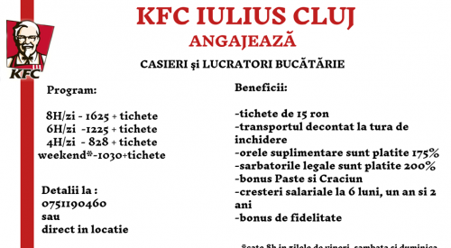 KFC IULIUS CLUJ ANGAJEAZA
